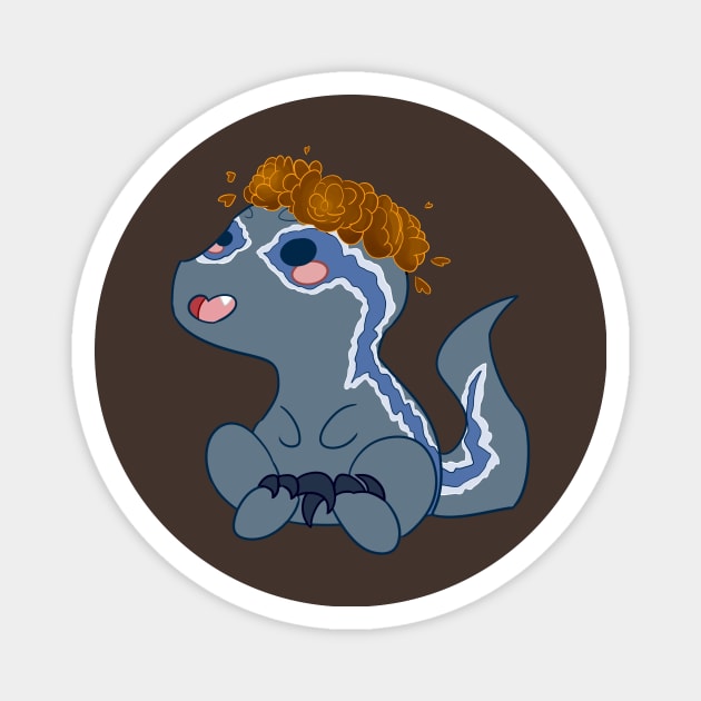 Autumn Chibi Blue Raptor Magnet by kelsmister